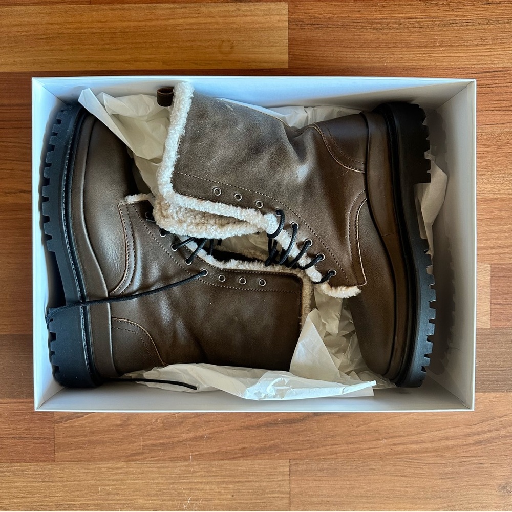 Isabel Marant Ghiso Sherling Lace Up Boots (Size US 8) - Picture 2 of 6